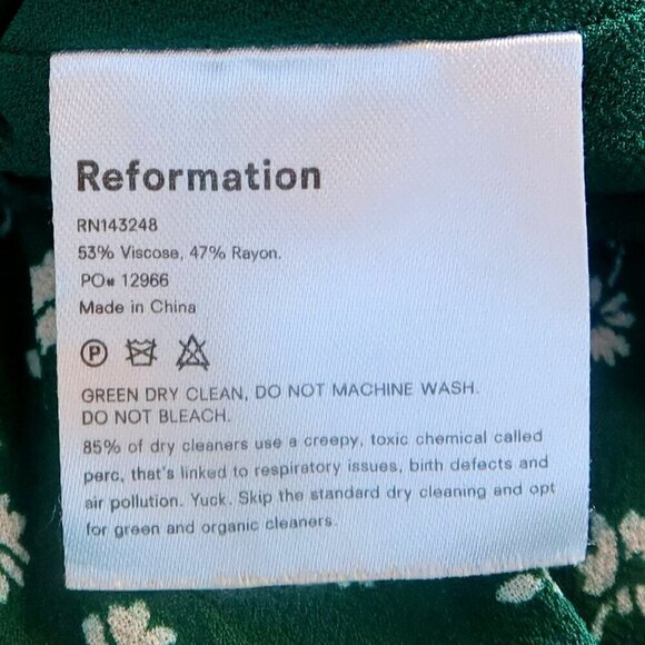 Reformation Green White Floral Bustier Long Sleeve Faux Wrap Mini Dress Size 4P - Picture 7 of 11